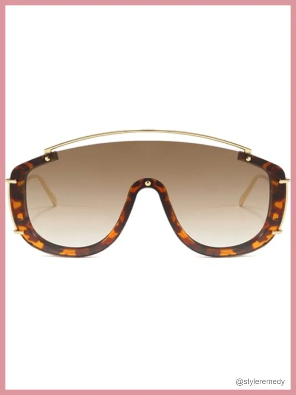 Retro Oversized Shield Sunglasses Women UV400 Protection Plastic Frame Square